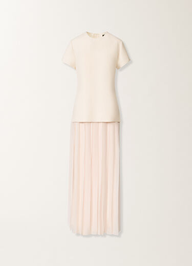 Fabiana Filippi Long dress with georgette skirt, butter BUTTER ABD276F643M1130000