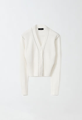 Fabiana Filippi Brushed cashmere cropped cardigan, white WHITE MAD264F031N9000000