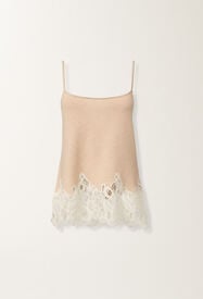 Fabiana Filippi Caraco en Platinum avec dentelle macramé, corde BEIGE MAD215F043L5190000