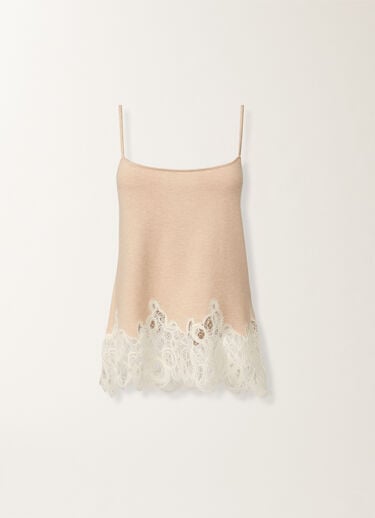 Fabiana Filippi Dessous-Top aus Platinum mit Makramee-Spitze, seilbraun Beige MAD215F043L5190000