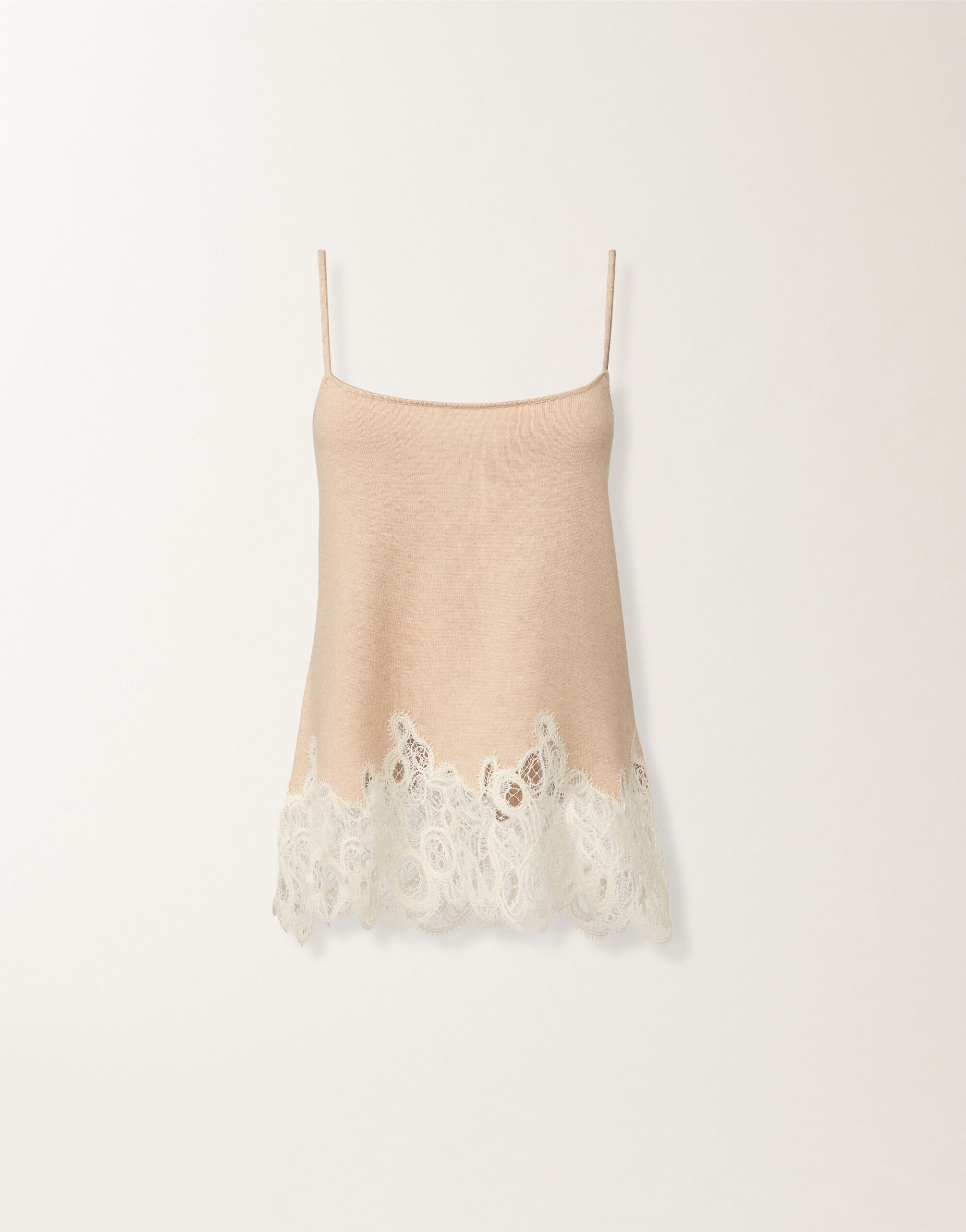 Fabiana Filippi Dessous-Top aus Platinum mit Makramee-Spitze, seilbraun Beige MAD215F043L5190000