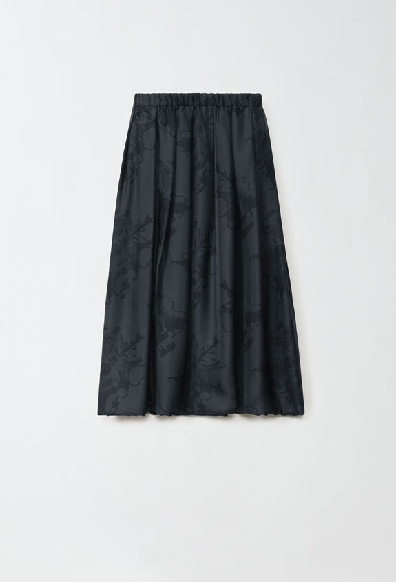 Fabiana Filippi Printed silk twill skirt, charcoal GREY GND224F861D7670000