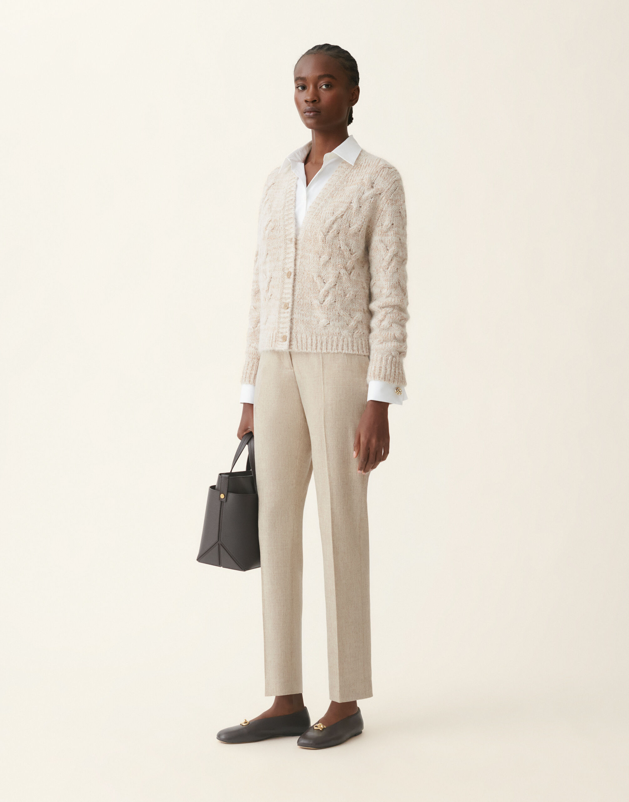 Platinum, mohair and sequin cardigan, cachà for Women | Fabiana