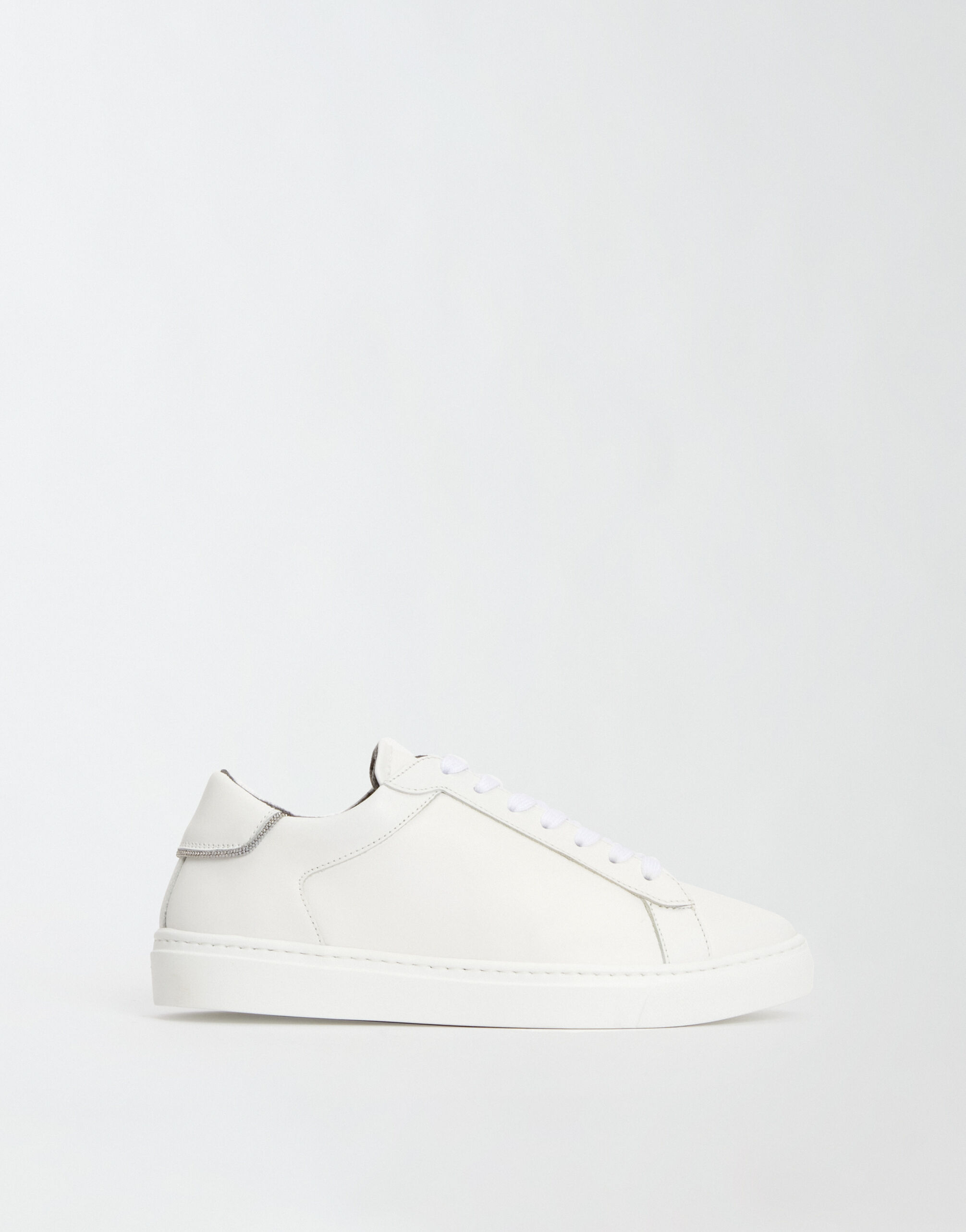 LEATHER SNEAKERS WITH FLANNEL LINING AND BRILLIANT DETAIL