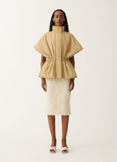 Fabiana Filippi Short technical taffeta cape, gold YELLOW CTD265F255L2950000