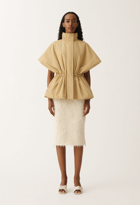 Fabiana Filippi Short technical taffeta cape, gold YELLOW CTD265F255L2950000