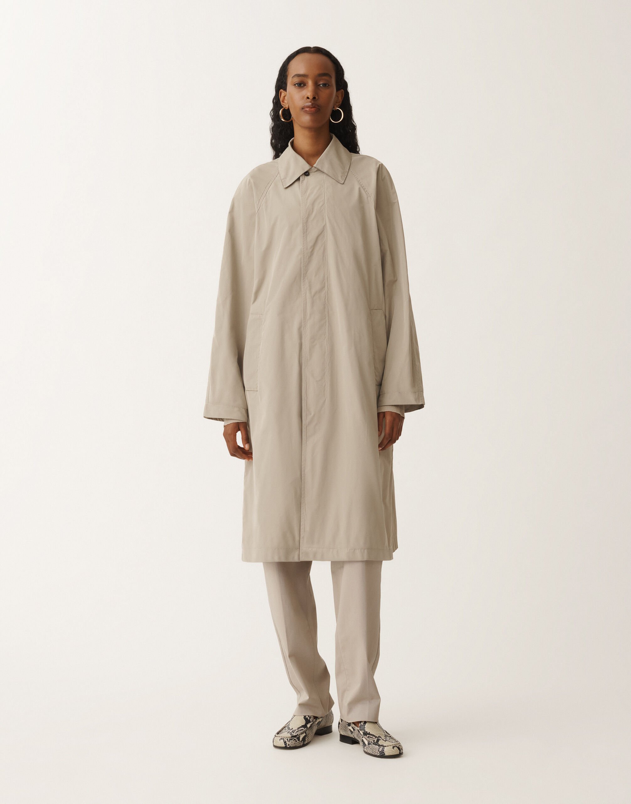 Fabiana Filippi Trenchcoat aus Micro-Faille, schlammbraun VANILLE CTD275F272L3370000
