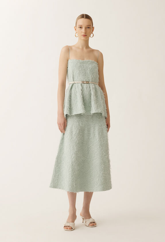 Fabiana Filippi Fil coupé knitted skirt, aqua green AQUAGREEN GND275F865L3950000