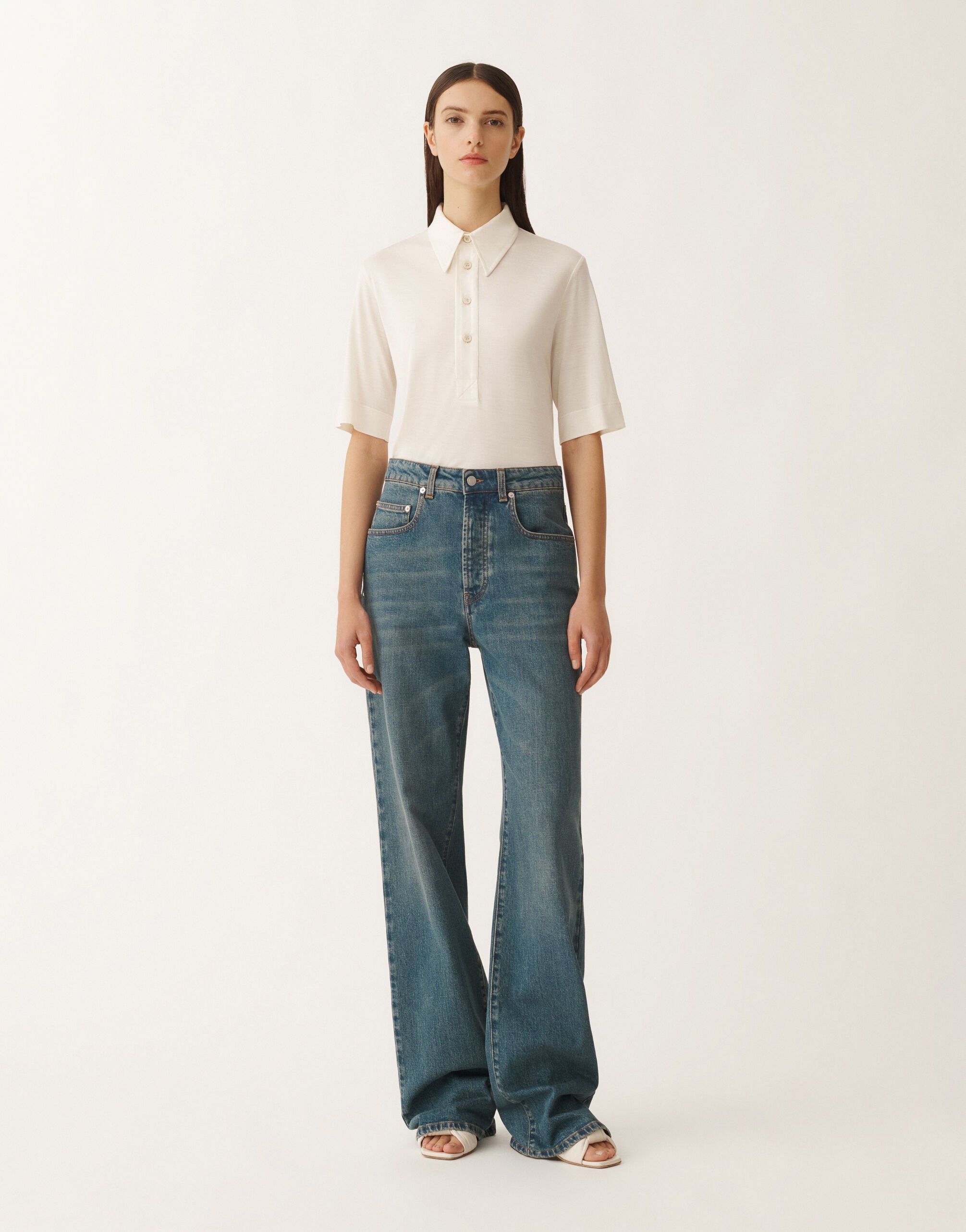 Fabiana Filippi 5-pocket denim trousers, vintage blue BLUE PAD265F357L1820000