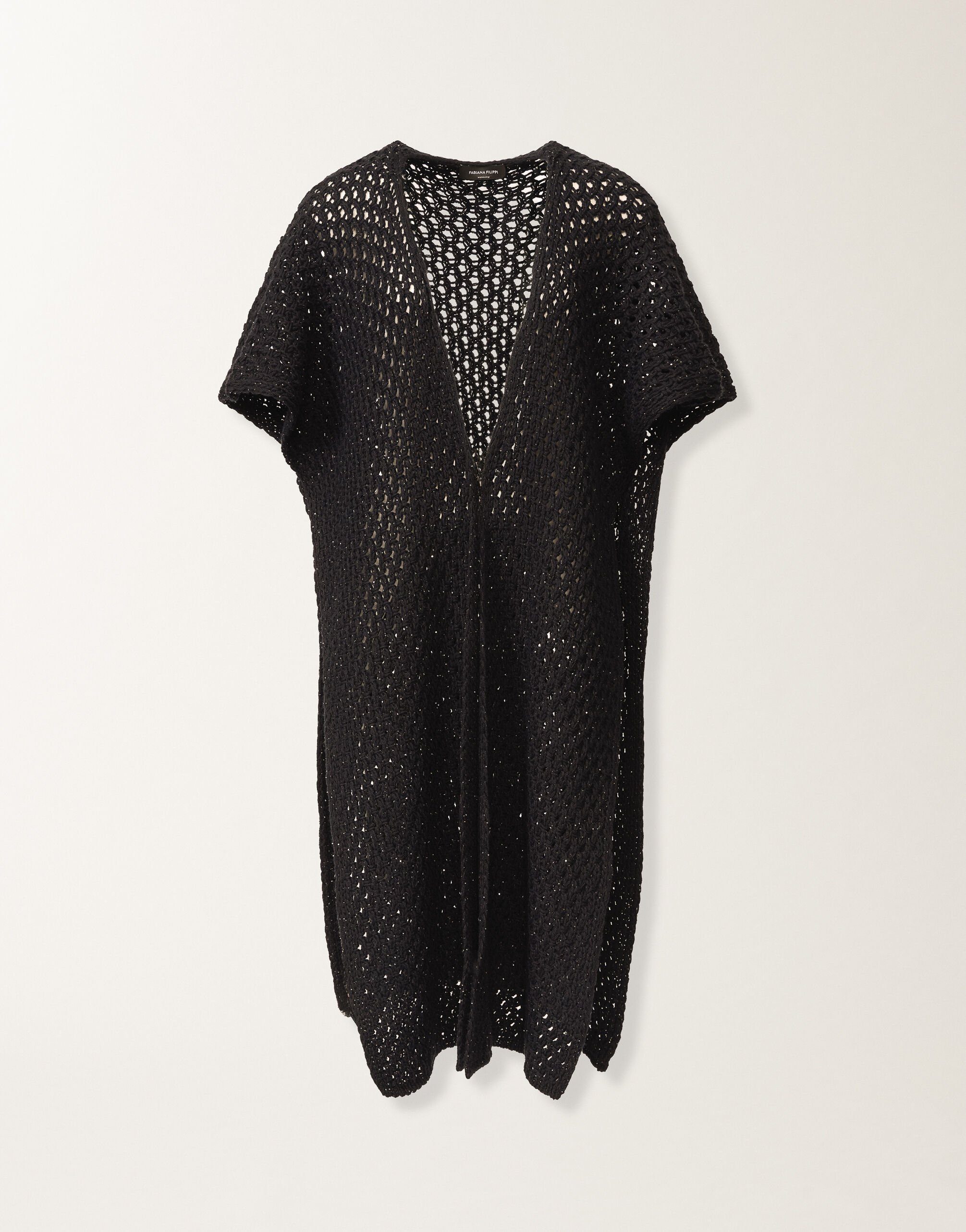 Fabiana Filippi Cape in Platinum and midnight blue micro sequins Blue SAD266A882L7500000