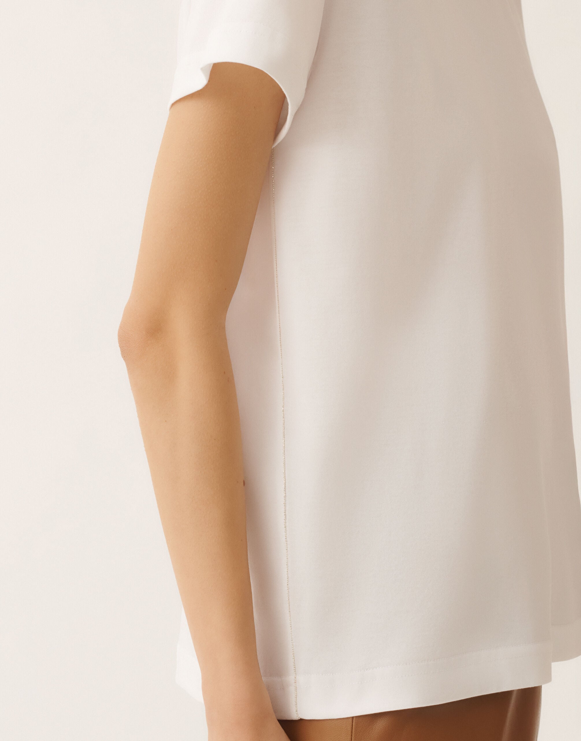Optical white jersey T-shirt for Women | Fabiana Filippi®