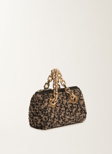 Fabiana Filippi Mini Eyelet in Tweed, Taupe und Schwarz Schwarz BGD225A920L8790000