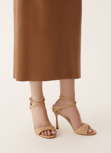 Nappa leather sandal, maple Fabiana Filippi Nappa leather sandal, maple Beige ASD266A842M0120000