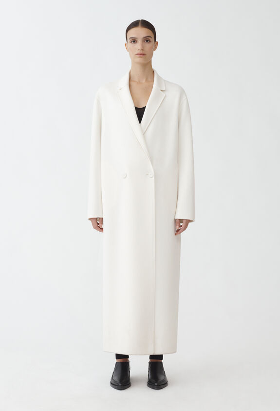 Fabiana Filippi Zweireihiger Mantel aus Kaschmir, Weiß Weiß CTD264F183I9040000