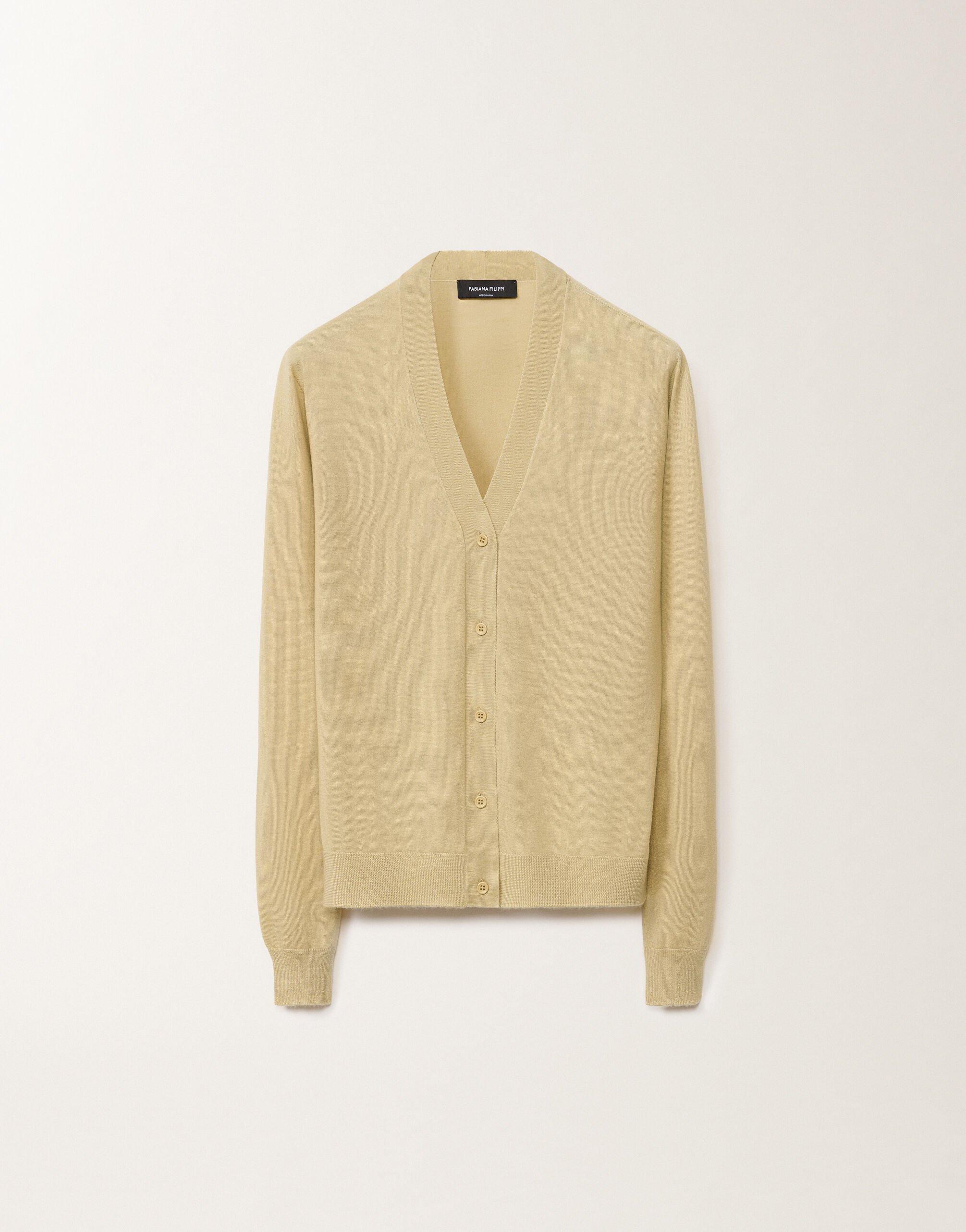 Cashmere and silk cardigan gold for Women Fabiana Filippi