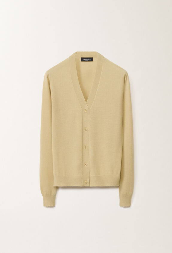 Fabiana Filippi Cashmere and silk cardigan, gold YELLOW MAD265F008N9070000