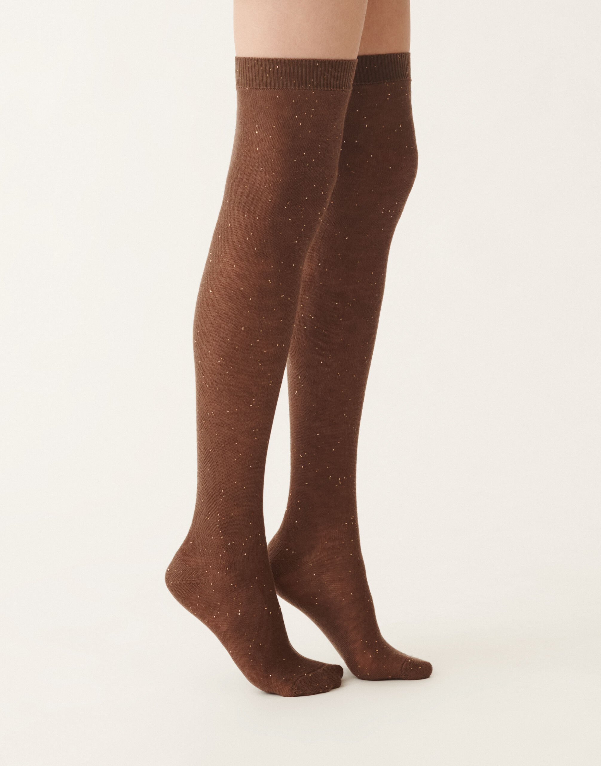 Fabiana Filippi Wool socks with sequins, ebony BROWN SAD215A862L5570000