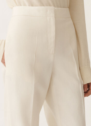 Fabiana Filippi Hose Deruta aus Geflecht in Wolle und Leinen, vanillefarben WEISS PAD265F320D8220000