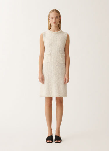 Fabiana Filippi Tweed-effect mini dress, white and citrine WHITE ABD265F175L1670000
