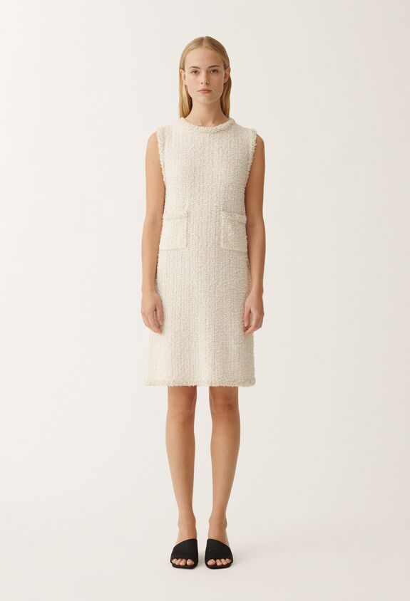 Fabiana Filippi Tweed-effect mini dress, white and citrine WHITE ABD265F175L1670000