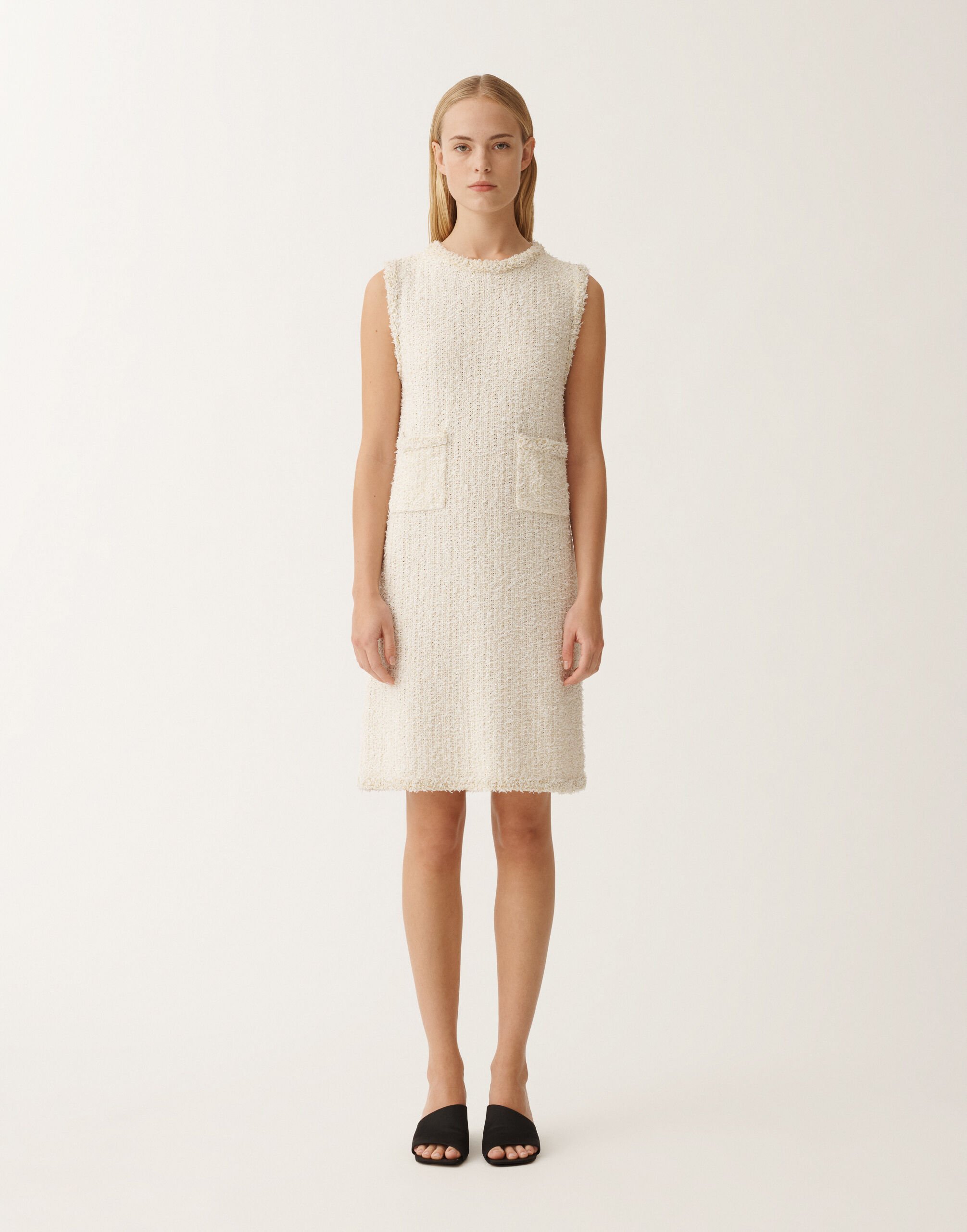 Fabiana Filippi Tweed-effect mini dress, white and citrine WHITE ABD265F175L1670000