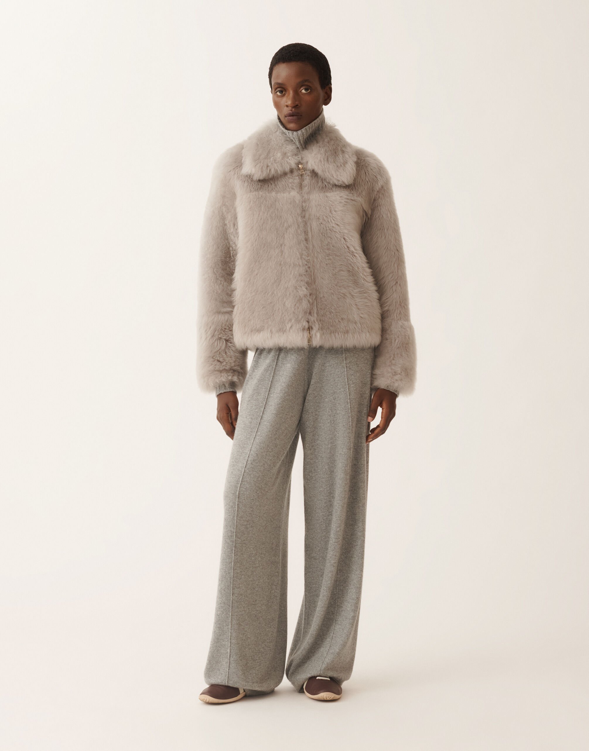 Brushed shearling coat, rock for Women | Fabiana Filippi®