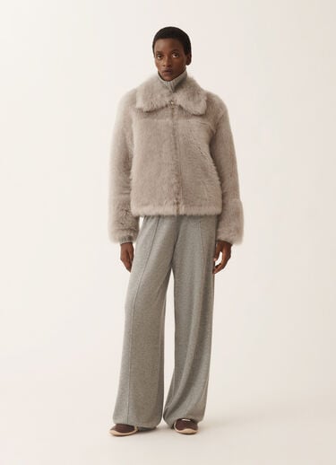 Fabiana Filippi Brushed shearling coat, rock Grey PLD225F713L6470000