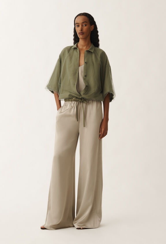 Fabiana Filippi Pantalone Amelia in raso di viscosa, argilla ARGILLA PAD265F291D6230000