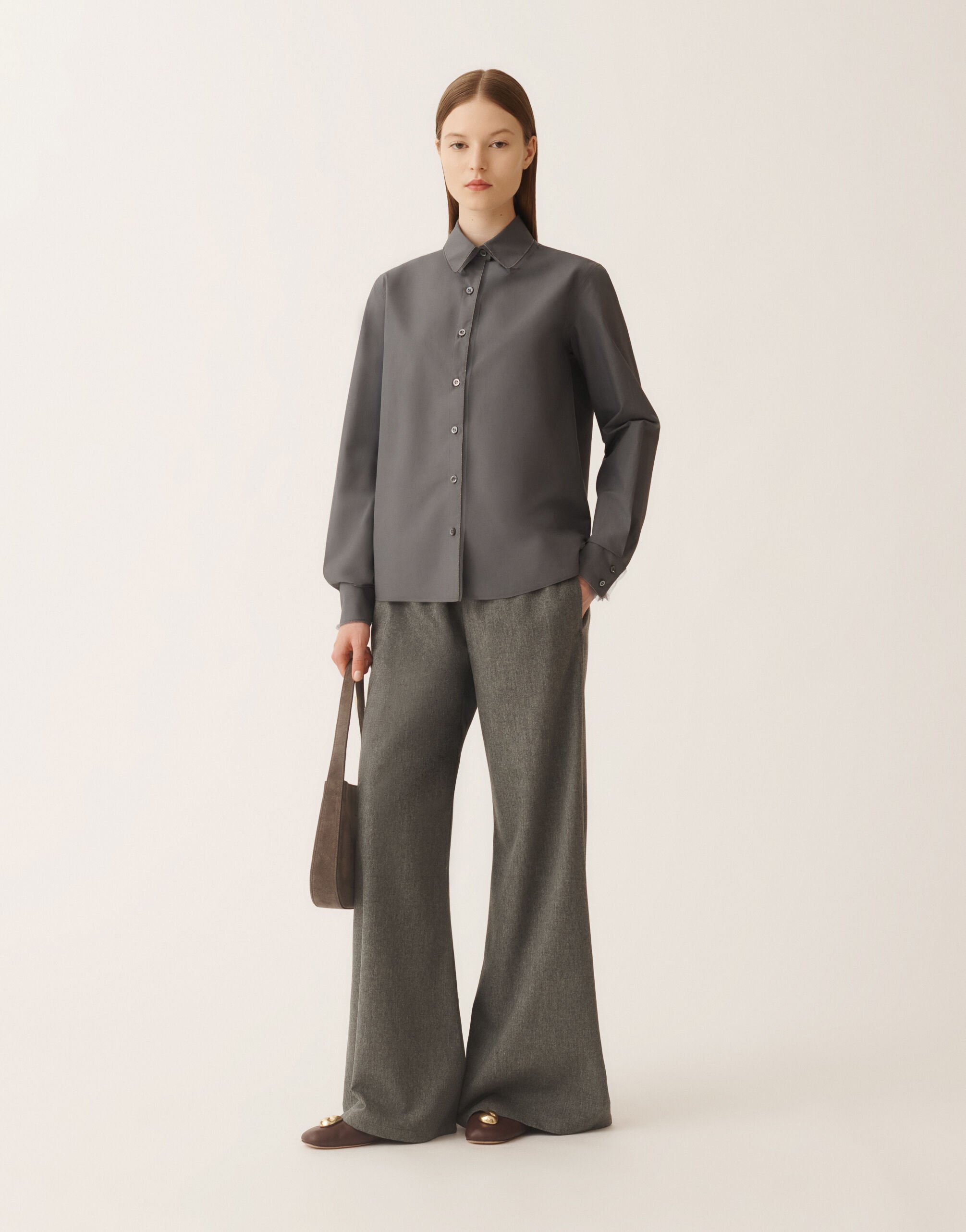 Fabiana Filippi Camisa de popelina, humo Gris CAD215F233L5820000