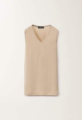 Fabiana Filippi Stretch sablé top, sand SAND TPD265F773L2350000