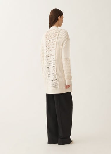 Fabiana Filippi Cardigan in Platinum and mohair, raffia White MAD225F523L7130000
