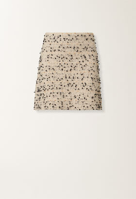 Fabiana Filippi Buttoned tweed mini skirt, maple and black BEIGE GND215F404L5450000