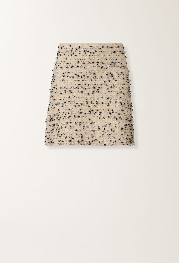 Fabiana Filippi Buttoned tweed mini skirt, maple and black BEIGE GND215F404L5450000