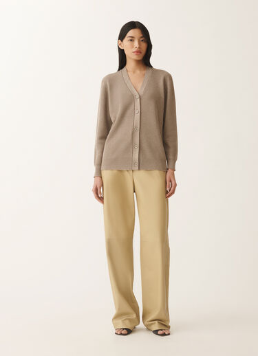 Fabiana Filippi Organic cotton and lurex cardigan, clay CLAY MAD275F496L4520000