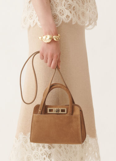 Fabiana Filippi Small suede handbag, wicker BROWN BGD215A853L8070000