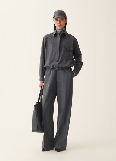 Pinstripe flannel trousers, charcoal Fabiana Filippi Pinstripe flannel trousers, charcoal Charcoal PAD226F456M4130000
