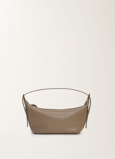 Fabiana Filippi Mini-Hobo-Bag aus gekörntem Leder, schlammbraun VANILLE BGD275A081L4270000