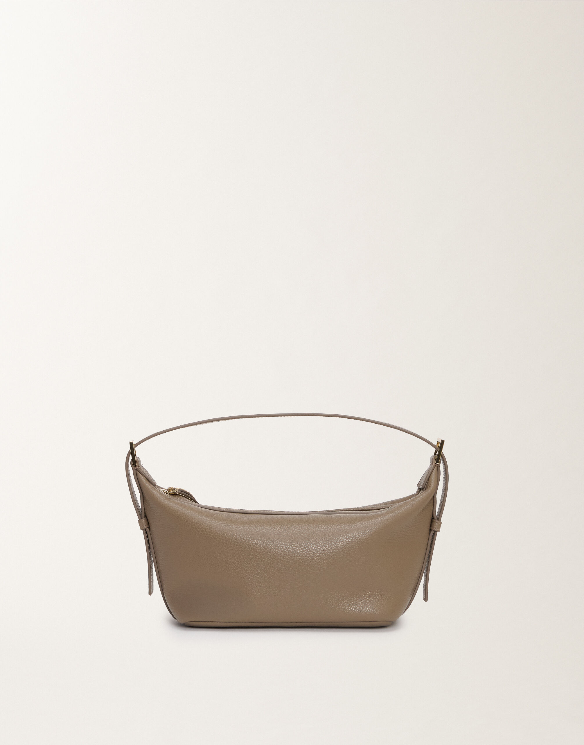 Fabiana Filippi Mini-Hobo-Bag aus gekörntem Leder, schlammbraun VANILLE BGD275A081L4270000