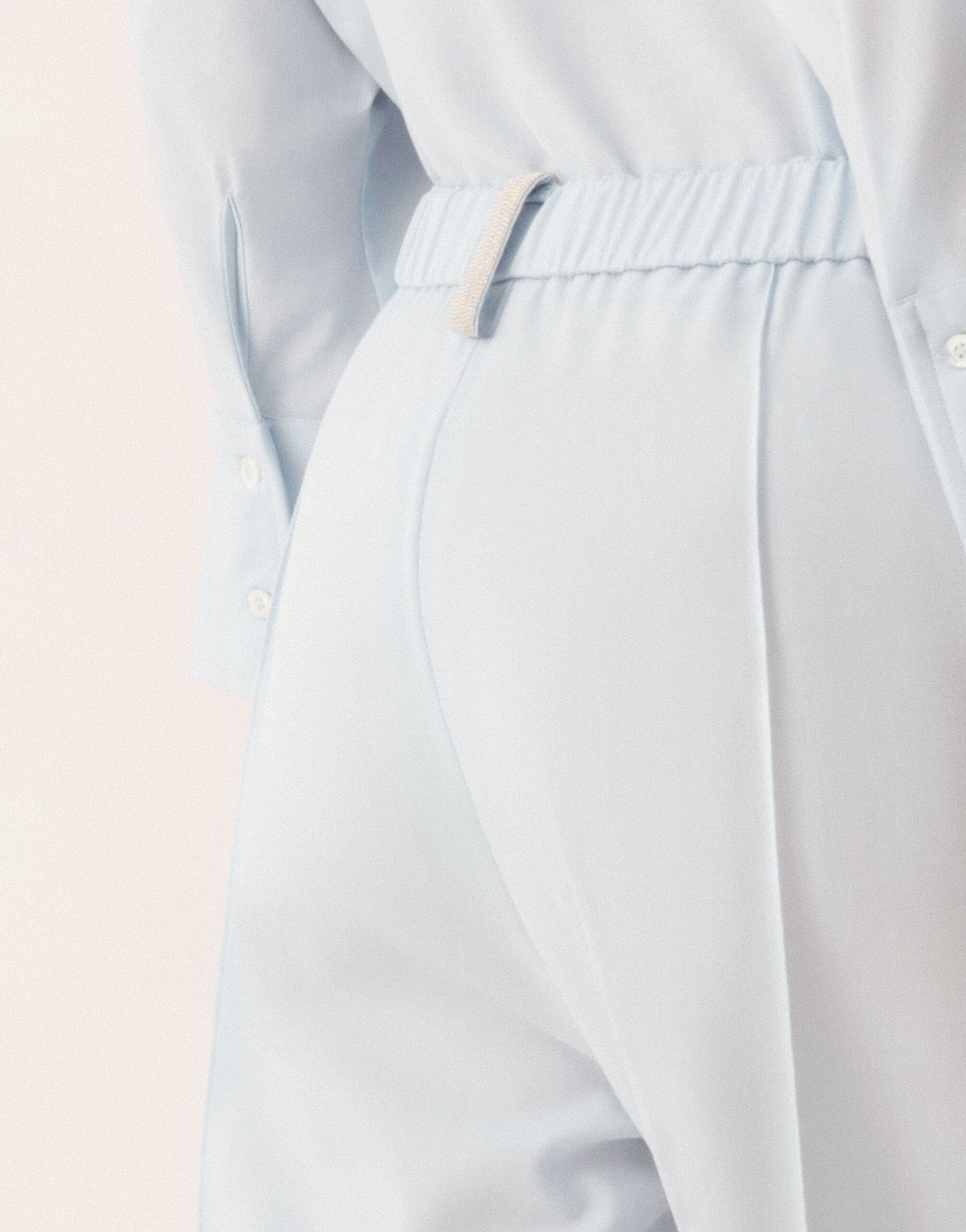 Fabiana Filippi Gubbio jogging pants in lightweight bi-stretch wool, aqua Blue PAD266F322L7630000