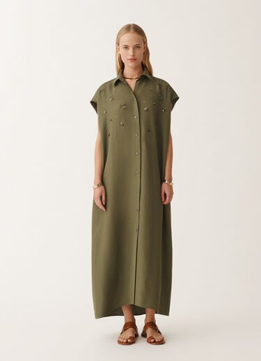 Fabiana Filippi Blusenkleid aus Leinen und Viskose, grasgrün GRÜN ABD275F655L3720000