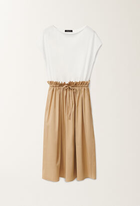 Fabiana Filippi Cotton and technical poplin dress, optical white and sand AQUAGREEN ABD275F625L2330000