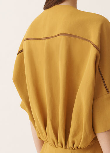 Fabiana Filippi Fluid linen and viscose dress in mustard MUSTARD ABD276F644M1480000