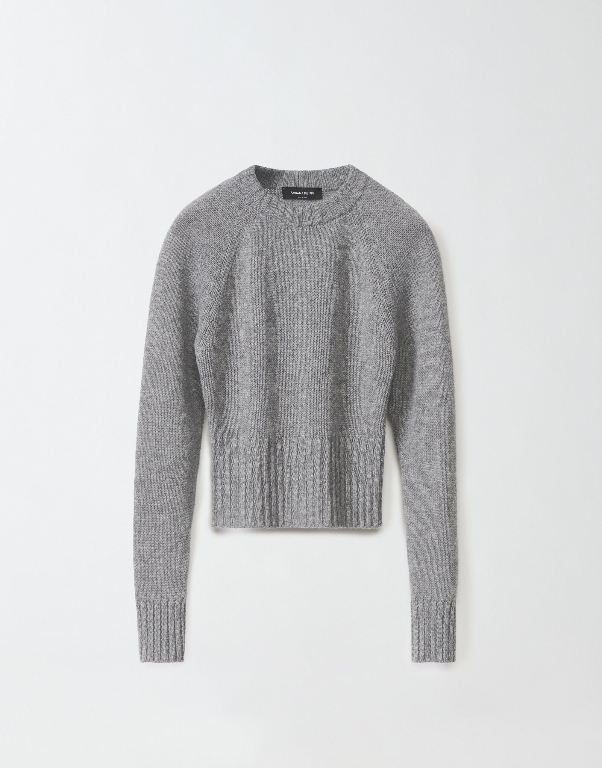 Fabiana Filippi Brushed cashmere sweater, melange rock MELANGE ROCK MAD264F052N9000000