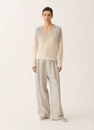 Fabiana Filippi Mohair sweater with ombré sequins, raffia, and gray Gray MAD266F124L9000000