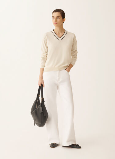 Pull en coton biologique, beurre et bleu nuit Fabiana Filippi Pull en coton biologique, beurre et bleu nuit BLEU NUIT MAD276F060M1810000