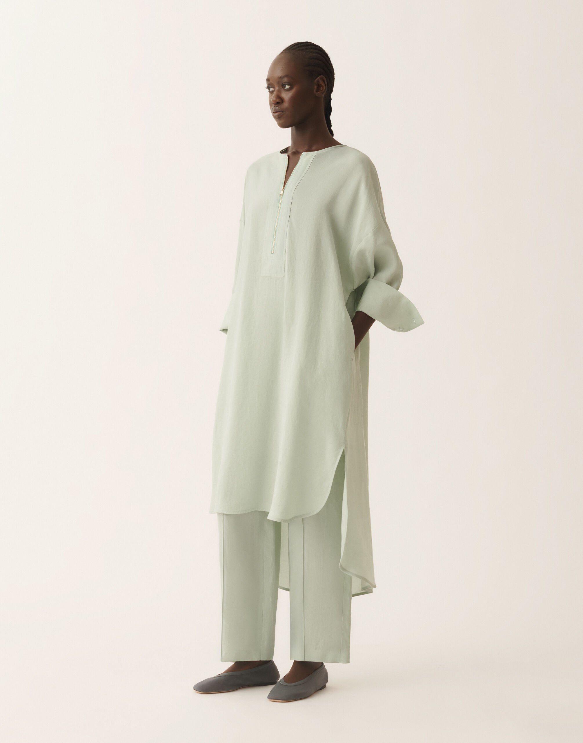 Fabiana Filippi Vestido midi fluido, verde Ghirri Verde Ghirri ABD266F183D9540000