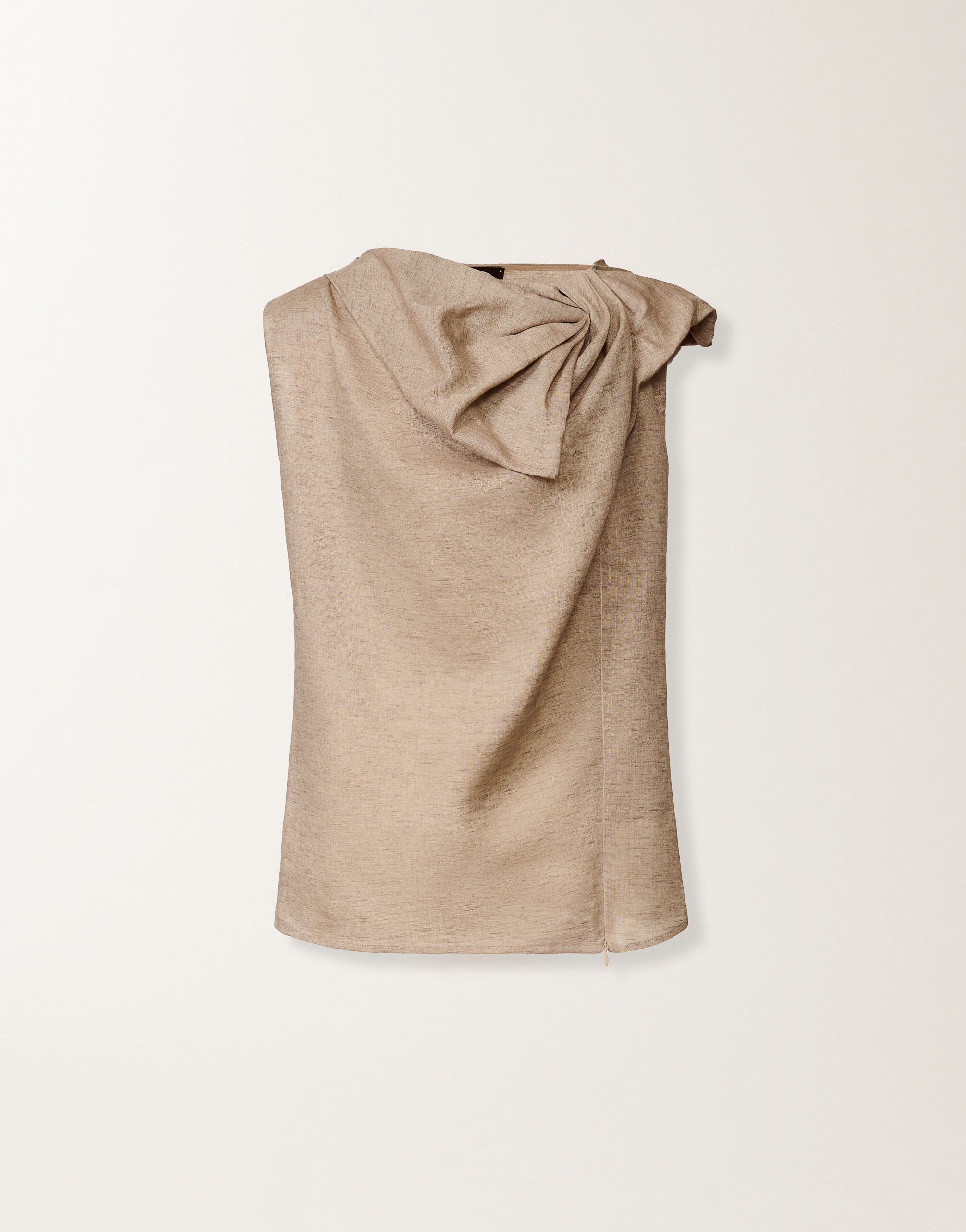 Top de lino en topo Fabiana Filippi Top de lino en topo GRIS PALOMA TPD276F737D8350000