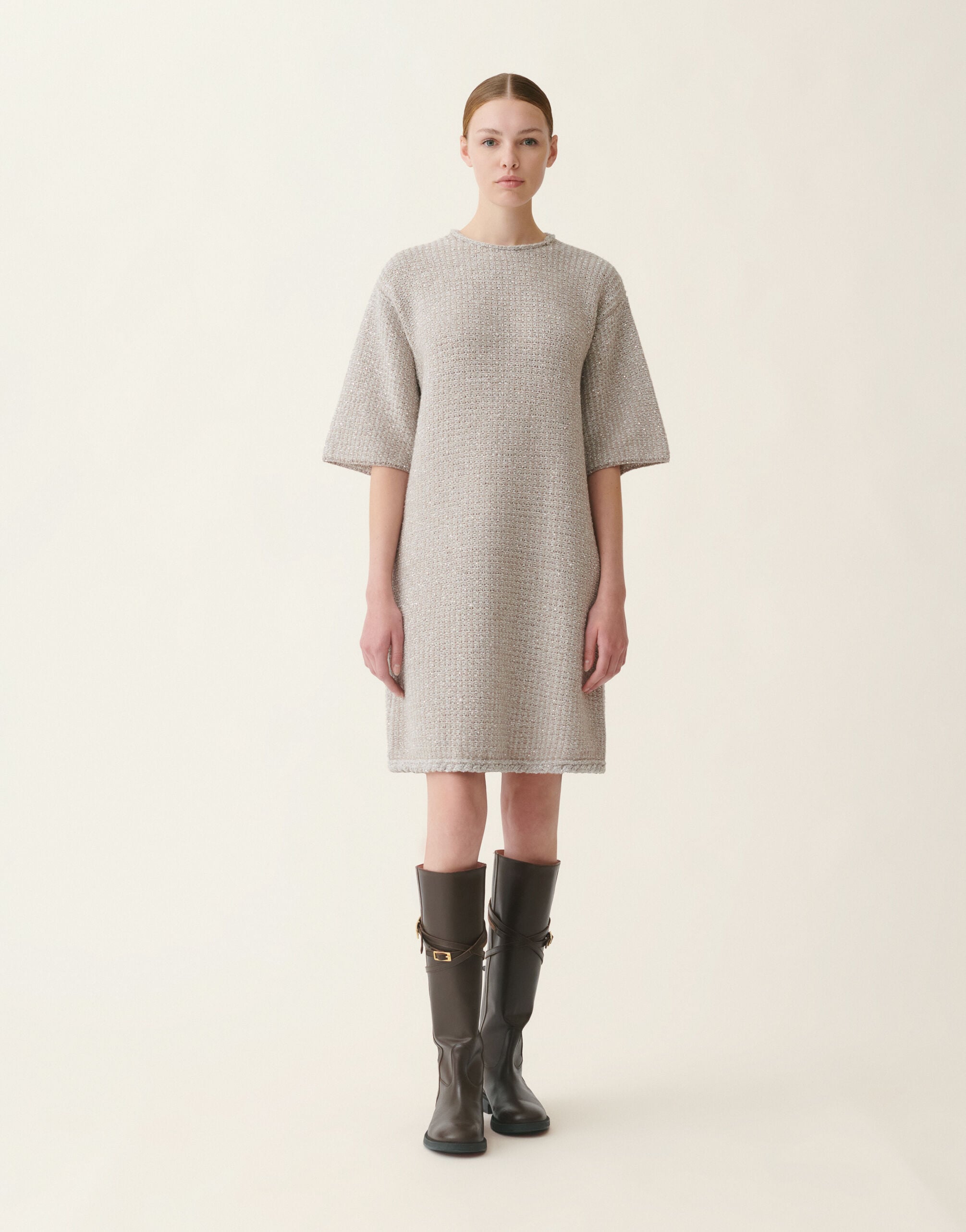 Fabiana Filippi Abito in tweed, granito Granito ABD216F134M2570000