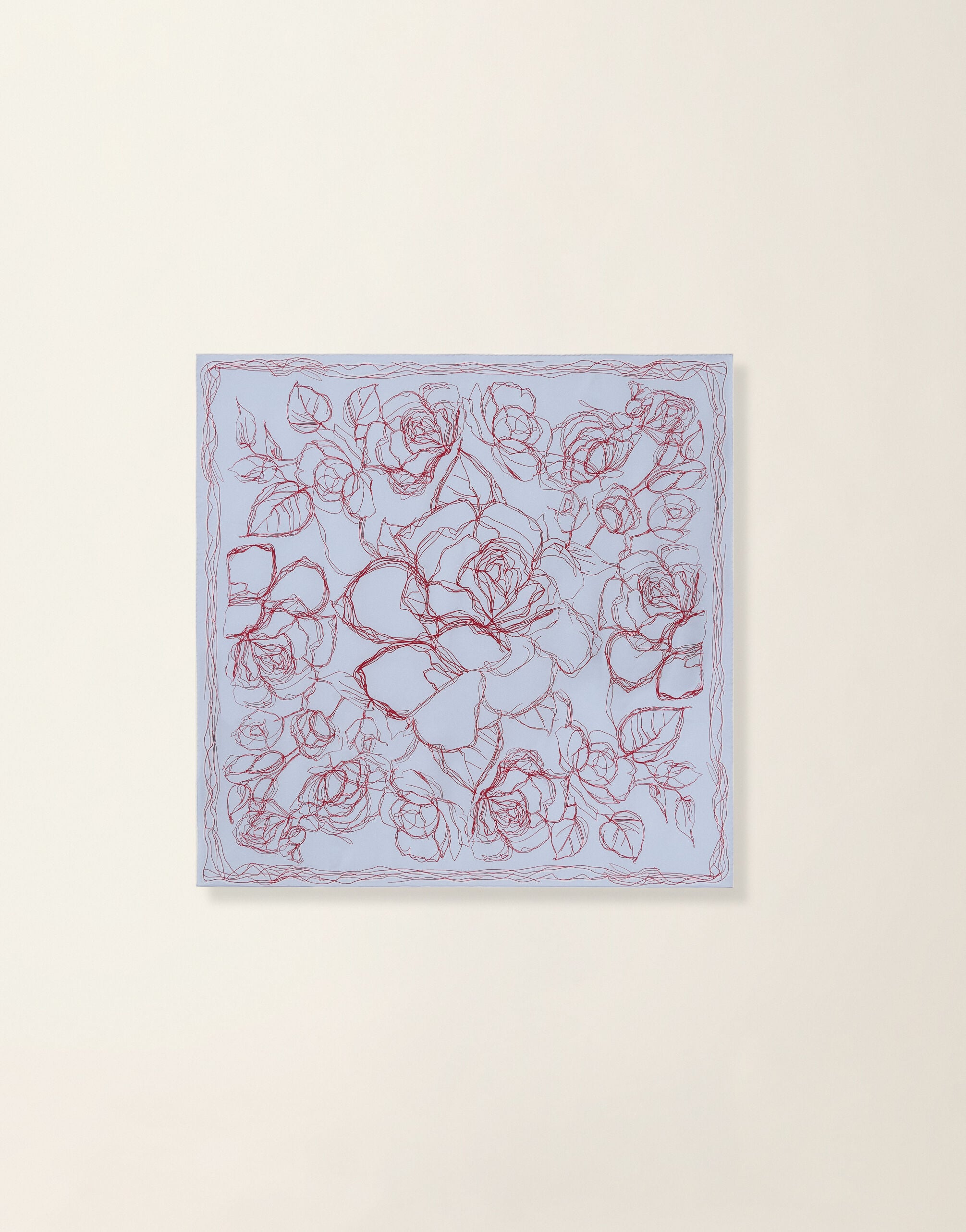 Fabiana Filippi Foulard in twill di seta, azzurro, rosso e bianco Azzurro/rosso/bianco seta SAD216A876M5030000