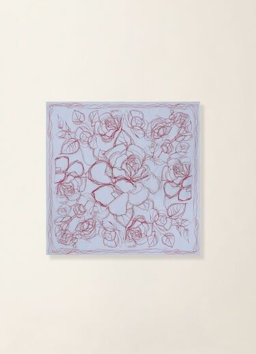 Fabiana Filippi Foulard in twill di seta, azzurro, rosso e bianco Azzurro/rosso/bianco seta SAD216A876M5030000